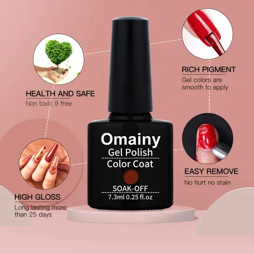 Vista 6 de Juego de esmalte de uñas en gel - Juego de esmalte de uñas con cambio de color en gel Púrpura Azul Rosa Rojo Lavanda Viento Rojo Negro con cambio