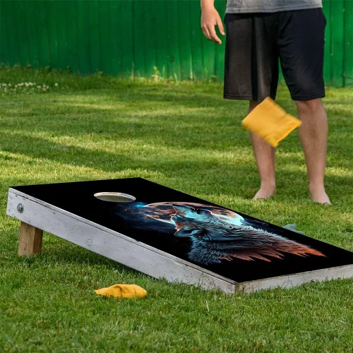 Vista 7 de Juego de 2 fundas de vinilo profesionales para tableros de Cornhole - Calcomanías de vinilo para tableros de cornhole - Adhesivo de vinilo