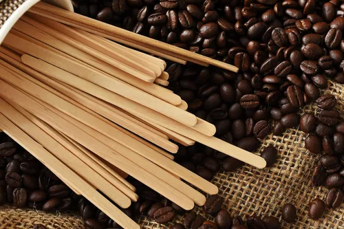 Vista 4 de Makerstep 500 agitadores de café de madera de 5.5 pulgadas con caja de almacenamiento, palos de café de madera de abedul natural resistente.