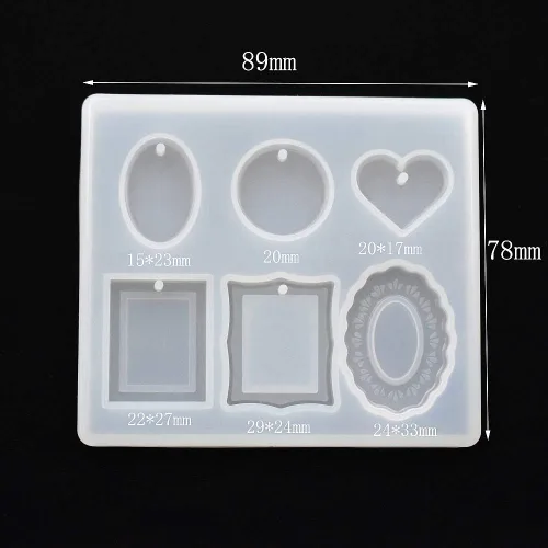 Vista 7 de Molde de silicona para formas de joyas para moldear, moldes de resina para aretes de oreja, moldes de resina epoxi (4 unidades)