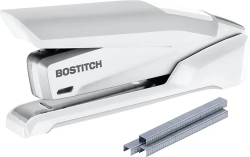 Vista 7 de Bostitch Office Executive Engrapadora de Escritorio de Metal, Engrapadora 3 en 1 Accionada por Resorte, Un Dedo, Compartimento de Almacenamiento