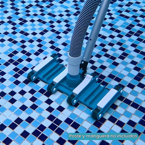 Vista 6 de POOLWHALE Cabezal de aspiradora de piscina flexible de 14" con ruedas, mango de control de dirección giratoria para piscinas enterradas y sobre