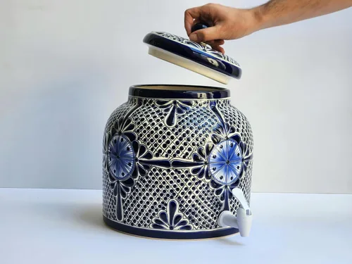 Vista 6 de Dispensador de agua de mesa de cerámica (diseño talavera)