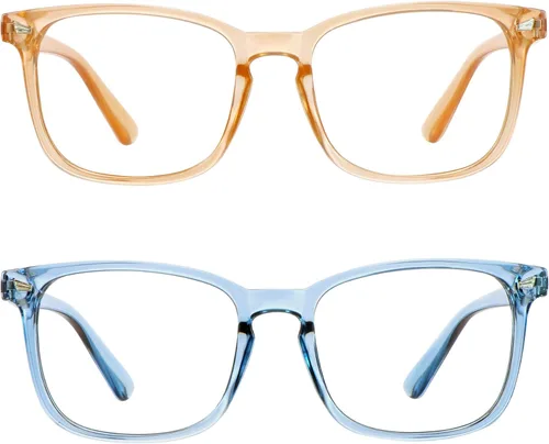 Vista 11 de LifeArt 2 pares de anteojos de bloqueo de luz azul con bisagra de resorte, anteojos para computadora, anteojos de juegos, gafas de TV para mujeres