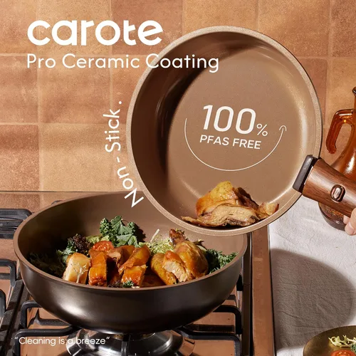 Vista 3 de CAROTE 25pcs Ceramic Cookware Set, Pots and Pans Set with Detachable Handle