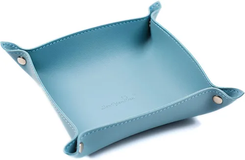 Vista 16 de PU Leather Jewelry Valet Tray for Women and Man (Brown-B)