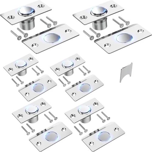 Vista 13 de Mousike Accesorios para atrapar bolas de puerta, cierre magnético oculto ajustable, placa de golpeo de acero inoxidable con fuerte succión, Negro