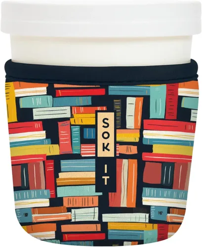 Vista 90 de Sok It IceCreamSok - Funda de neopreno aislada (flores abstractas, pintas de helado cónicas)
