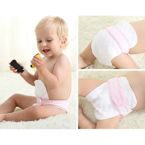 Vista 2 de Pañales de tela reutilizables de algodón, 10 unidades, para recién nacidos, lavables y transpirables