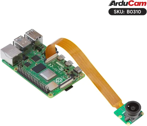 Vista 4 de Arducam Para Raspberry Pi Cámara Módulo 3 Amplio, 120 ° IMX708 Manual Focus Pi Cámara V3 con Lente M12, 5.9 in 15-22 Pin Cable FFC