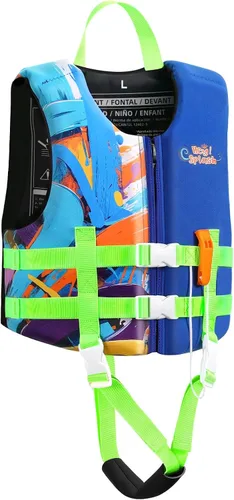 Vista 14 de HeySplash Chaleco de natación para niños pequeños, chaqueta de natación para niños de 30-50/50-80 libras, chaleco flotante para niños con correa