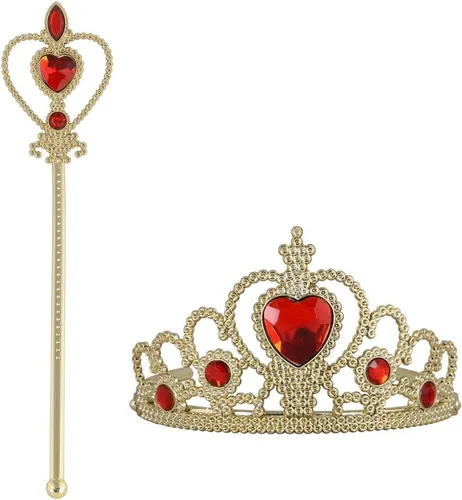 Vista 5 de Vicloon Princess Dress Up Accessories, 2PCS Princess Crown and Wands for Little Girls, Jewelry Toy Gifts Set Christmas