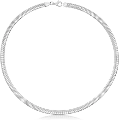 Vista 3 de Ross-Simons Italian 6mm Reversible Omega Necklace in 2-Tone Sterling Silver