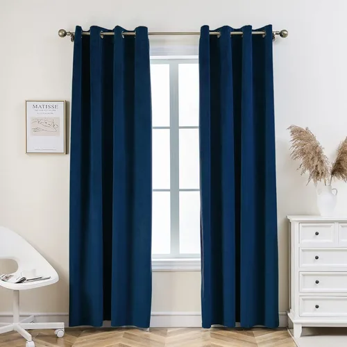 Vista 17 de Pleasant Boulevard - Cortinas de terciopelo para decoración interior de habitaciones y ventanas grandes, elegantes, estilo con ojales, 2 paneles