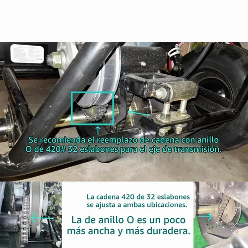 Vista 6 de QYMOTO KT196 Go Kart Cadena de transmisión, cadena de transmisión del eje