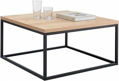 Vista 7 de CENSI - Mesa de centro cuadrada de roble natural de 30 pulgadas Extra Thick 1.2" Honey-comb Wood Top, Minimalist Modern Industrial, Cocktail