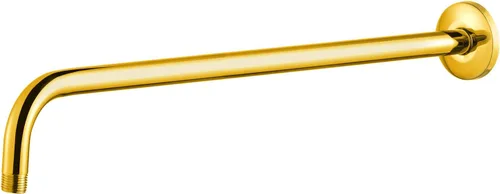 Vista 18 de OFFO Brazo de ducha con pestaña, de 6 pulgadas en oro brillante, montaje en pared, reemplazo, brazo angular de cabezal de ducha montado en la pared