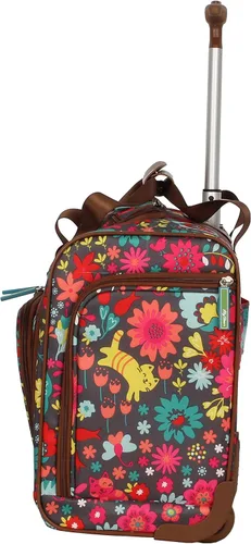 Vista 6 de Lily Bloom Designer - Maleta de viaje de 15 pulgadas para viajes cortos fin de semana negocios equipaje ligero maleta de 2 ruedas giratorias bajo