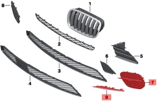 Vista 8 de 1 par de cubiertas de rejilla de parachoques delantero para X5 E70 2011-2013 51117222859 51117222860