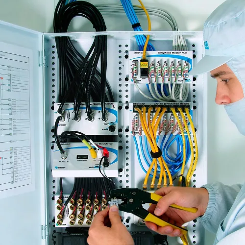 Vista 5 de Steren Concentrador de red de 8 puertos - Módulo de concentrador de datos de terminación FastHome Cat 5E - Conector de red de alta velocidad