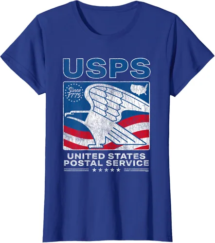 Vista 4 de US Postal Service Since 1775 Distressed Eagle Stamp Camiseta con la bandera de Estados Unidos