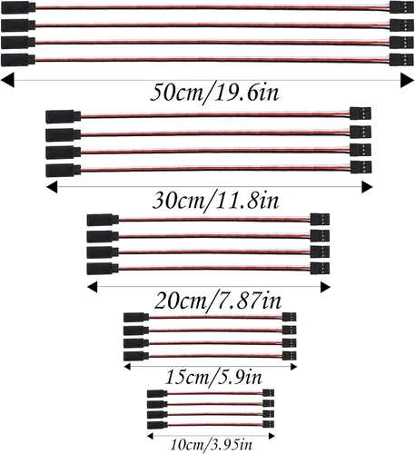 Vista 3 de ShareGoo 20 piezas macho a hembra cable de extensión servo de 3 pines cable receptor RC conectores de cable para RC coche helicóptero barco servo