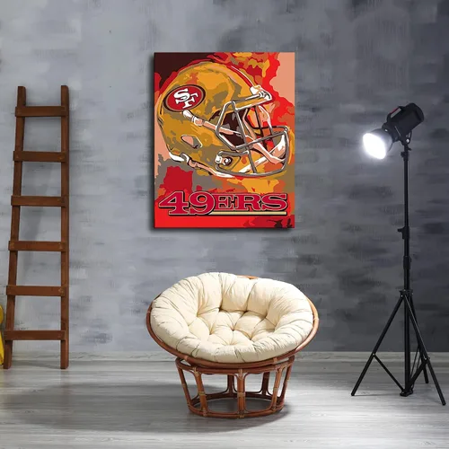Vista 4 de San Francisco City 49ers - Póster de fútbol americano, diseño deportivo, arte de pared, diseño impreso, obra de arte para decoración del hogar