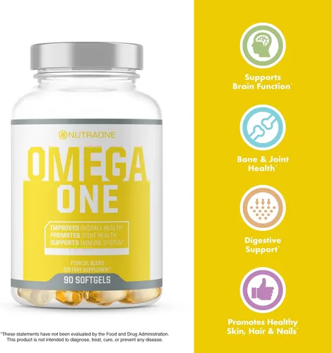 Vista 4 de NutraOne OmegaOne Omega-3 Suplemento de aceite de pescado (90 pastillas de aceite de pescado de 500 mg)