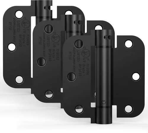 Vista 17 de Paquete de 2 bisagras de puerta de cierre automático de 3.5 Brillo negro
