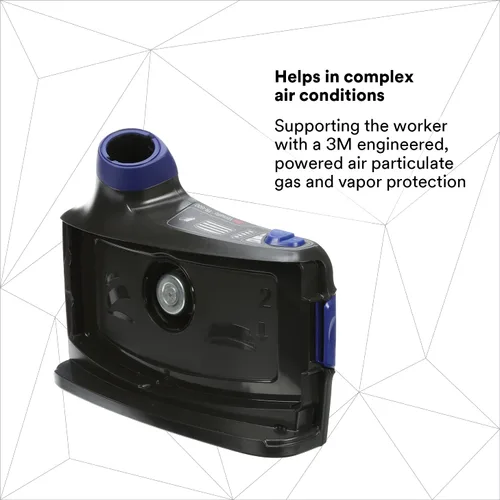 Vista 2 de 3M PAPR, Versaflo - Conjunto de respirador purificador de aire alimentado TR-614N, incluye unidad PAPR, batería estándar, tubo de respiración