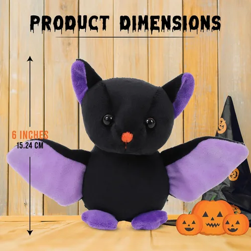 Vista 5 de Animal de peluche espeluznante de murciélago de Halloween, adorable juguete de peluche de murciélago lindo y espeluznante, decoración perfecta
