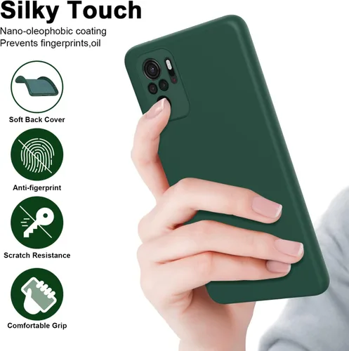 Vista 4 de ZORSOME Funda protectora trasera para Xiaomi Redmi Note 10 4G/Note 10S, color puro para Xiaomi Redmi Note 10 4G/Note 10S, protección de lentes, negro