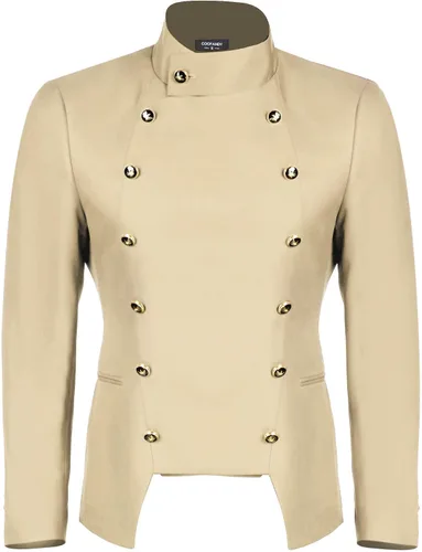 Vista 3 de Coofandy bléiser informal de corte entallado con botonadura doble para hombre