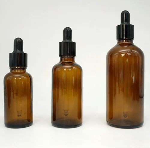 Vista 7 de ausuky - 2 botellas de vidrio ámbar marrón con gotero de goma, pipeta E jugo barba aceite 0.2 fl oz