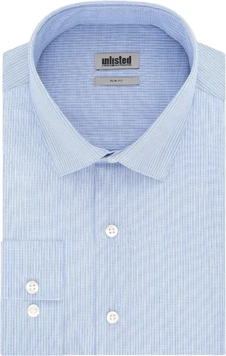 Vista 3 de Kenneth Cole Unlisted - Camisa de vestir para hombre, ajuste delgado, cuadros y rayas (estampadas)