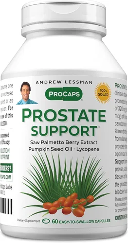 Vista 10 de ANDREW LESSMAN Suplemento de apoyo de próstata para la salud de los hombres, 30 cápsulas blandas, sin aditivos, palma enana americana para hombres