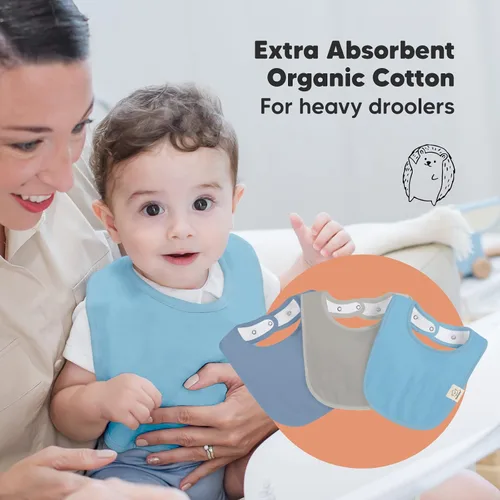 Vista 5 de KeaBabies Paquete de 8 baberos orgánicos para bebés para niñas y niños y paquete de 8 baberos orgánicos para bebés para niños y niñas, baberos