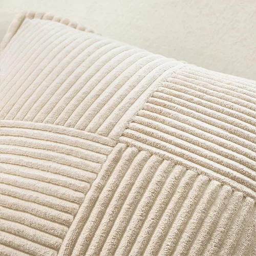 Vista 5 de MIULEE - Juego de 2 fundas de almohada beige de 12 x 12 pulgadas con entretejido, fundas de almohada a rayas bohemias supersuaves con textura