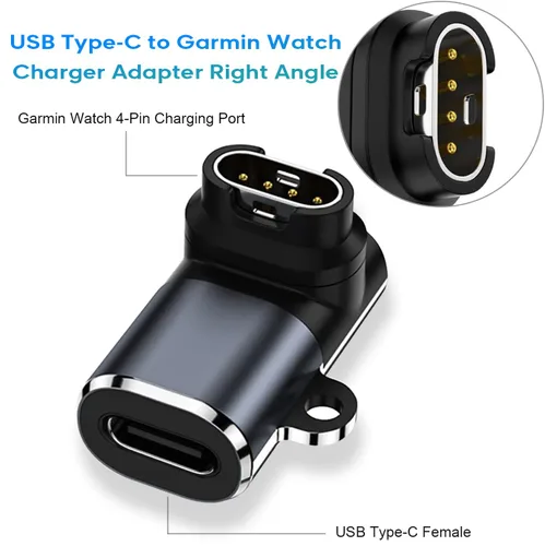 Vista 7 de sweguard Garmin - Adaptador de cargador de reloj en ángulo recto, paquete de 2 cables USB tipo C de carga para Garmin Fenix 8 7 7S 7X 6S 6 6X 5S 5