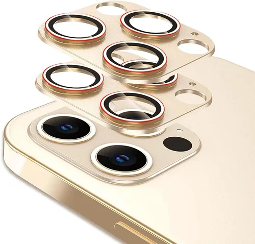 Vista 9 de Protector de lente de cámara compatible con iPhone 13 Pro / 13 Pro Max, protector de lente de cámara de vidrio templado de metal Plus, compatible