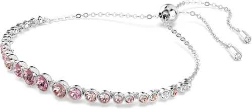 Vista 2 de Pulsera Swarovski Emily de tenis colección de joyería Cristales en tono rosa - Acabado en tono rodio