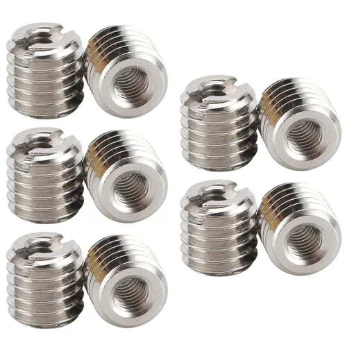 Vista 44 de 10 piezas de inserción de rosca autorroscante, tuerca reductora de acero inoxidable de 0.236 in hembra M3x0.0.197 in macho M5x0.0.315 in