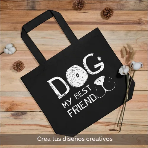 Vista 3 de TOPDesign - Paquete de 1 bolsa de lona de algodón, superfuerte, 12 onzas, bolsa para compras reutilizable, de tela, diseño moderno, en dos tonos