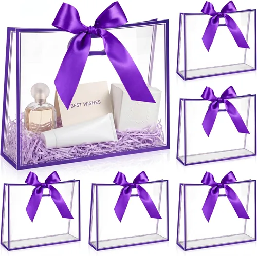 Vista 13 de Aliceset - 12 bolsas de regalo grandes de plástico transparente negro