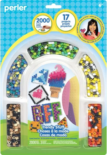 Vista 2 de Perler Beads - Kit de actividades de cuentas de fusibles para manualidades infantiles, 2004 piezas