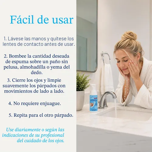 Vista 5 de OCuSOFT - Limpiador de párpados PLUS en espuma - Para condiciones de párpados de moderadas a graves - Limpiador de párpados e pestañas con espuma