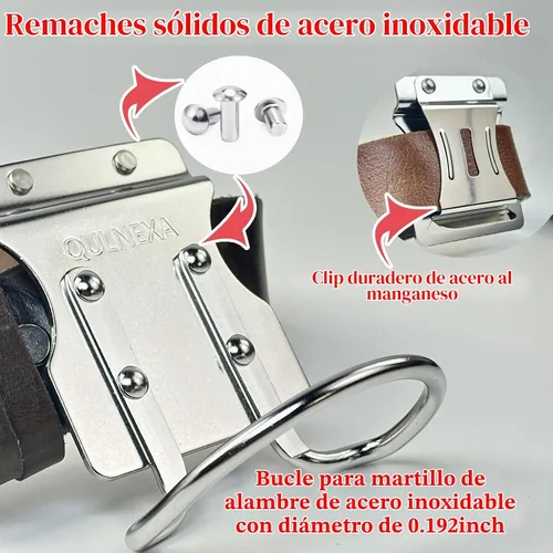 Vista 2 de Soporte para martillo, funda de taladro, funda de martillo de acero inoxidable, soporte de martillo para cinturón de herramientas