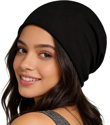 Vista 9 de Amerthing Sombrero Faraday,Gorro de fibra de plata Faraday Slouch,Gorra de protección tejida