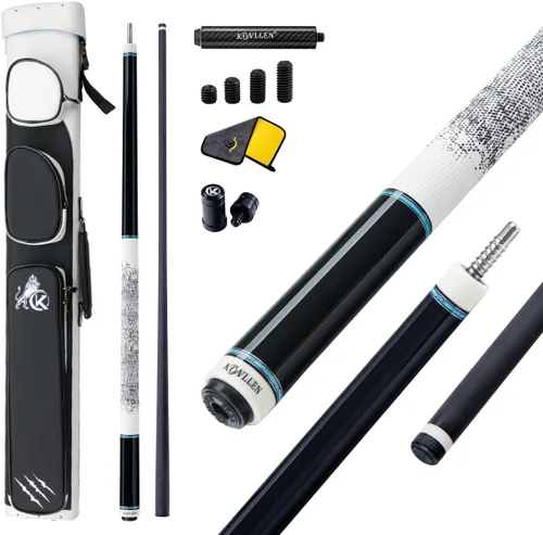Vista 12 de KONLLEN 2.0 Carbon Fiber Pool Cue, Low Deflection Pro Taper 005 AK75-blanco