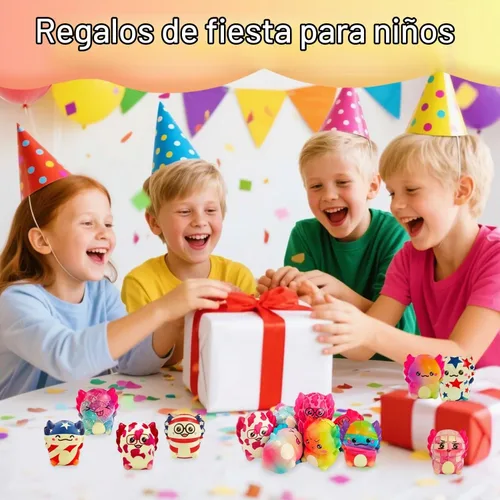 Vista 6 de Paquete de 20 juguetes esponjosos para fiestas, juguetes antiestrés de Rainbow Mix